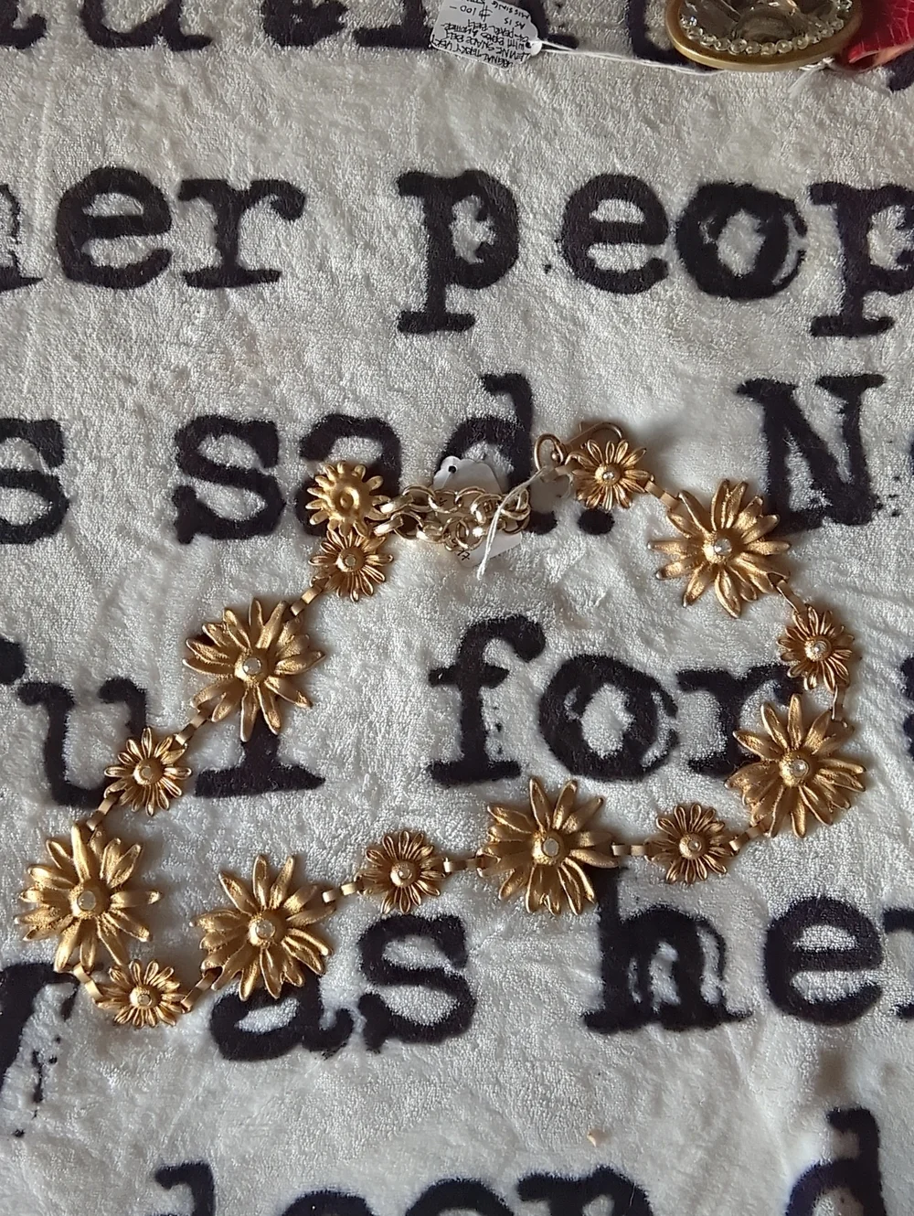 Gold Flower Link Belt, Elegant Floral Statement